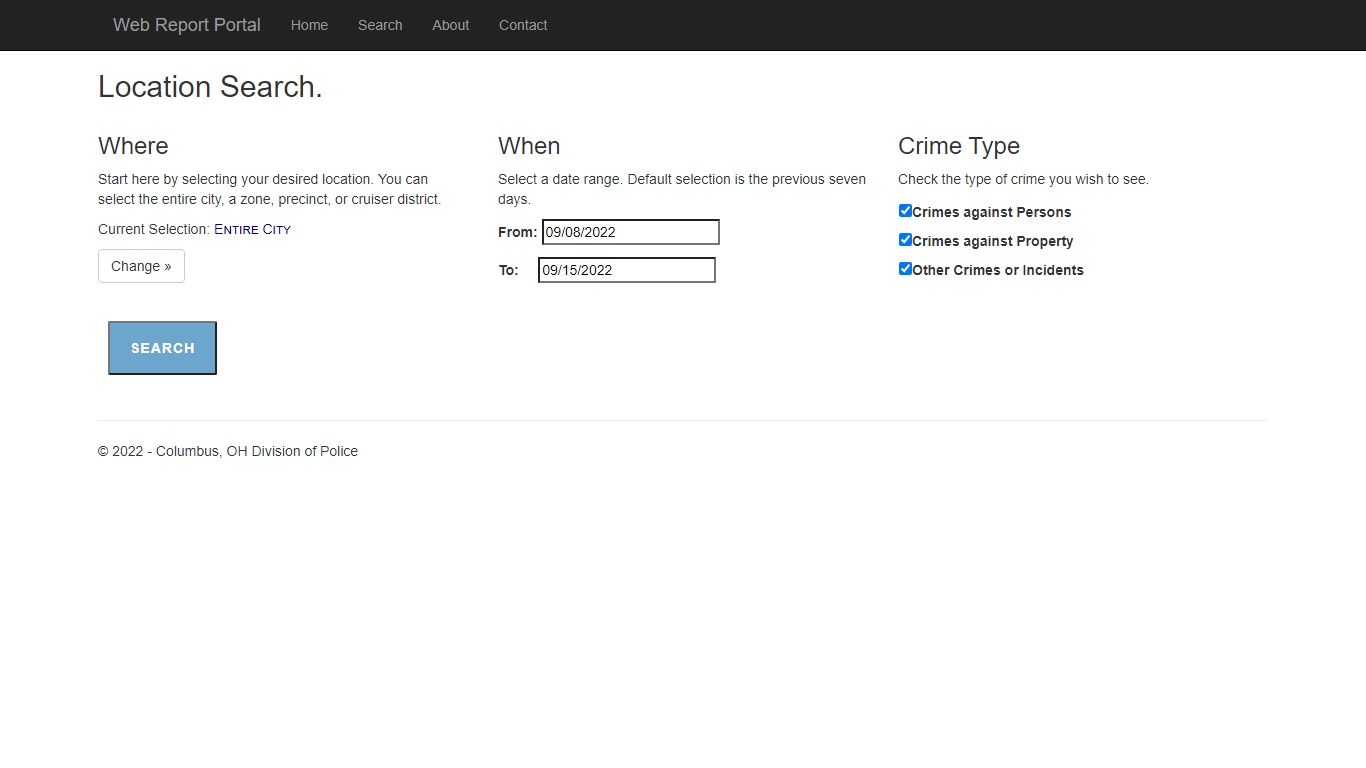 Location Search. - Columbus Division of Police
